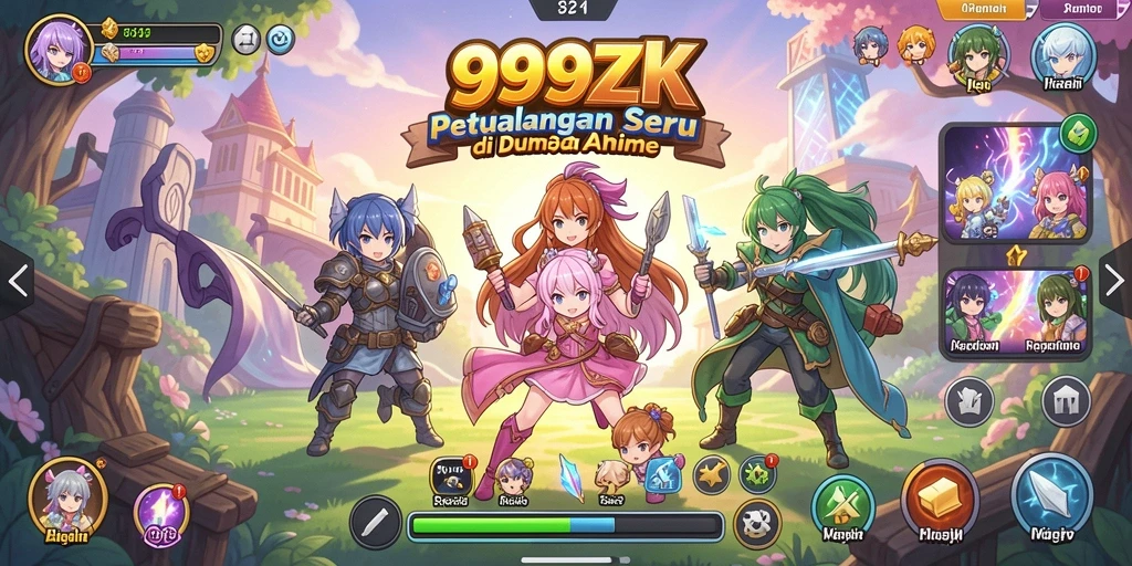 Screenshot menunjukkan aksi seru dalam game Anime 999ZK.
