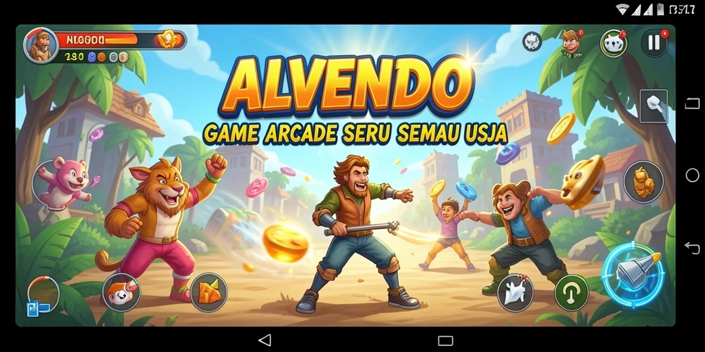 Screenshot gameplay menarik dari ALVENDO dengan karakter yang beraksi.