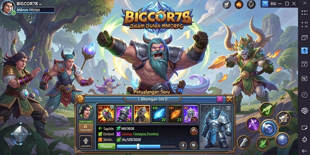 Gameplay seru yang menampilkan pertarungan epik di BIGCOR78.