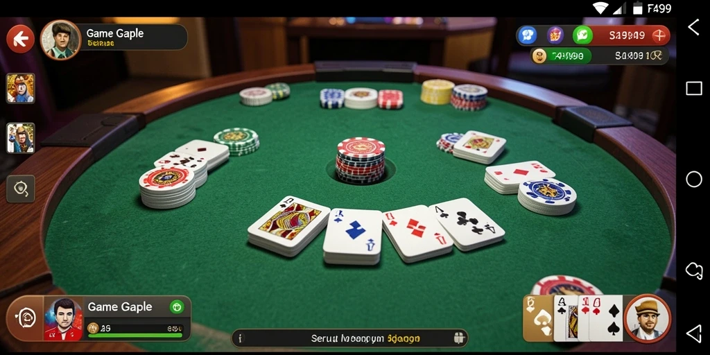 Screenshot utama FA99 menampilkan keseruan gameplay Gaple.