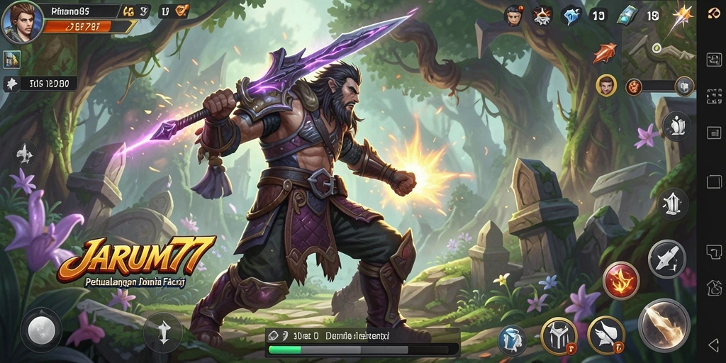 Tampilan gameplay menarik di dunia fantasi JARUM77.