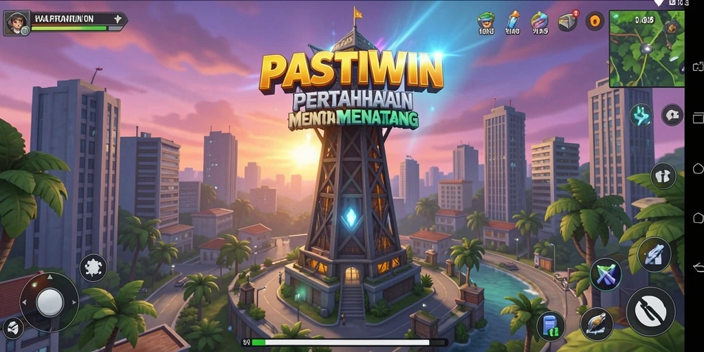 Gameplay menegangkan PASTIWIN dalam pertahanan menara.