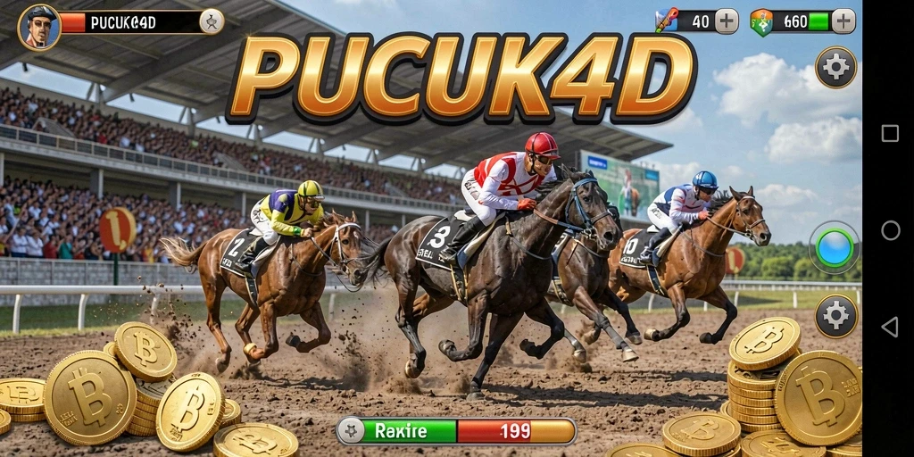 Screenshot utama PUCUK4D menampilkan aksi balap motor yang mendebarkan.