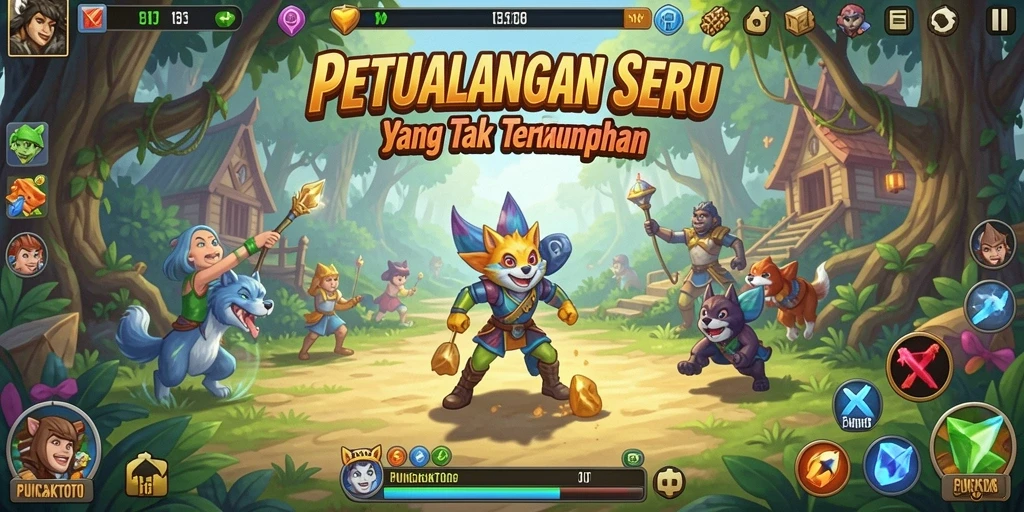 Tampilan gameplay PUNCAKTOTO yang mengasyikkan dan mendebarkan.