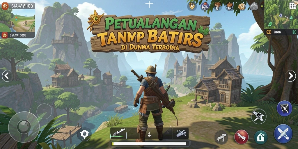 Screenshot tampilan gameplay SIAP108 yang menunjukkan petualangan di dunia terbuka.