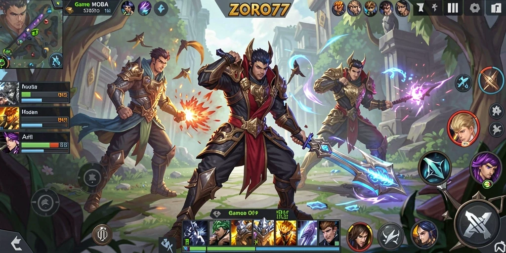 Tampilan gameplay seru dan aksi tak terduga di ZORO77.